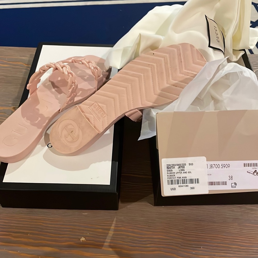 Gucci slides gently used box and dust bags included